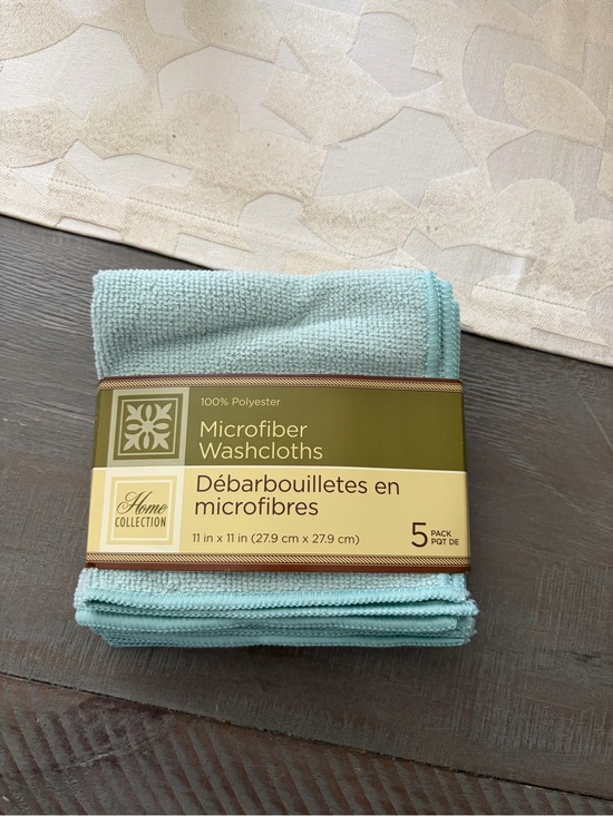 Home Collection Other - Home Collection Microfiber Washcloths - Aqua Blue - 5 Pack